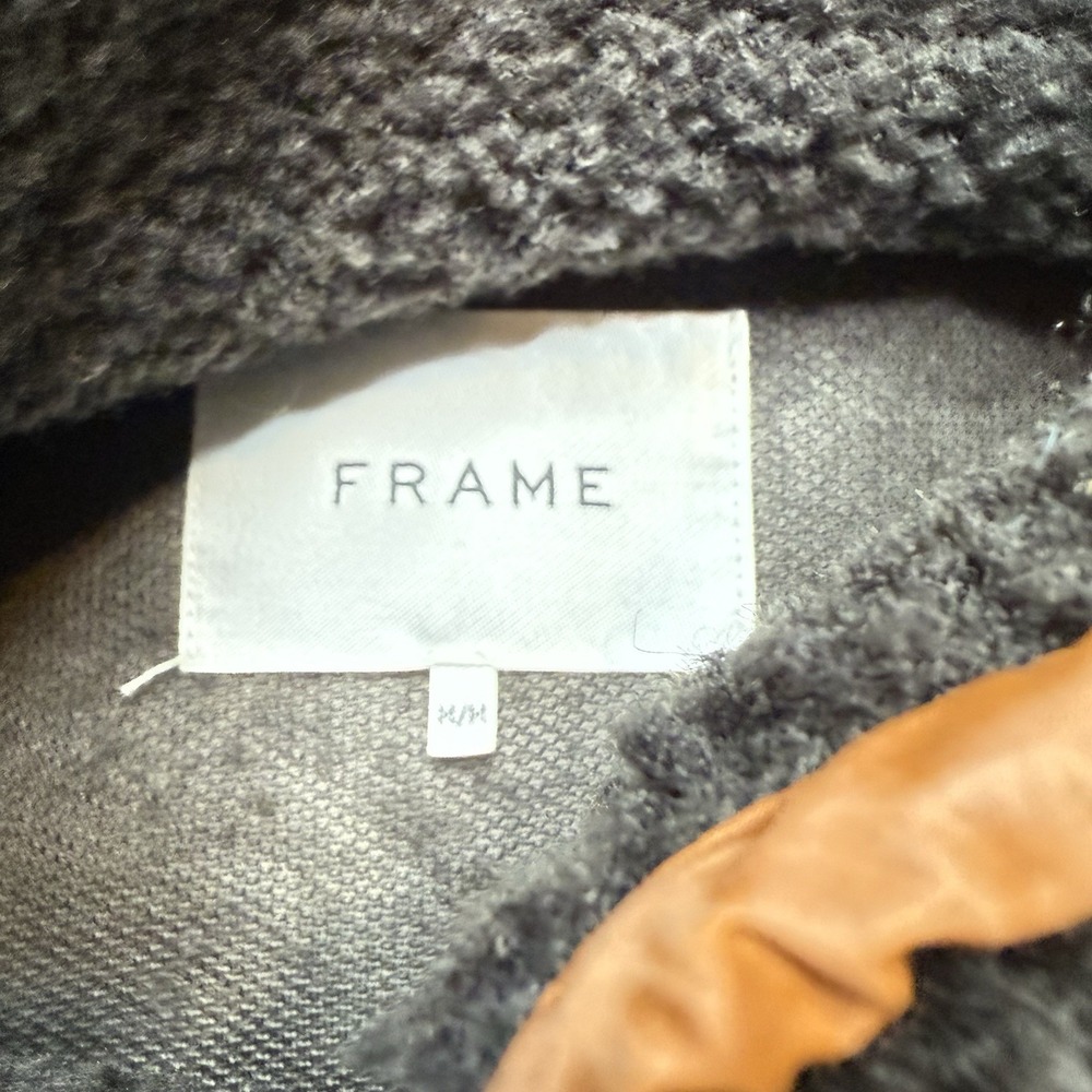 Frame Fleece Mix Half-Zip Pullover in Noir Multi - Size M Black And Brown - Picture 4 of 9